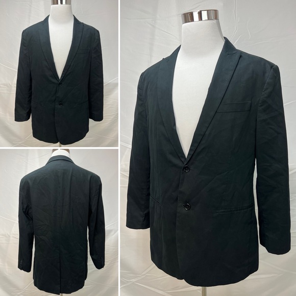 Men's John Varvatos USA Black 2-Button 100% Cotton 44 Blazer Jacket